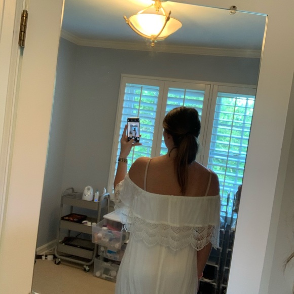 white strapless dress - Picture 3 of 4